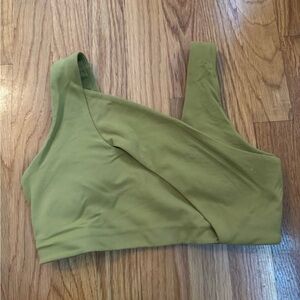 Lululemon Sz6 Green Women's Asymmetrical Crop Top